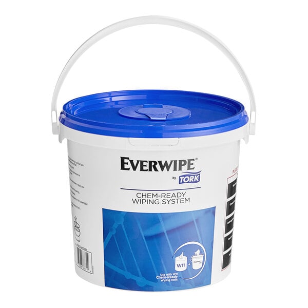 An Everwipe by Tork bucket for wiping rolls.