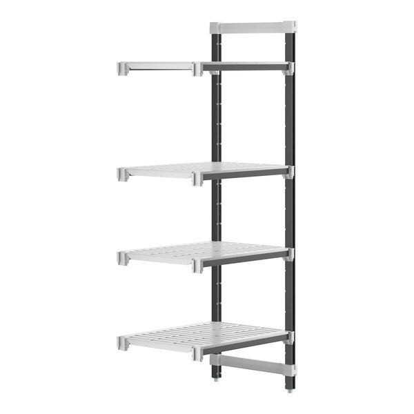 A metal Camshelving unit with four shelves.