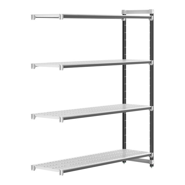 A metal Camshelving Elements XTRA add-on unit with four shelves.