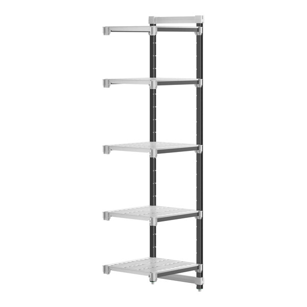 A metal Camshelving Elements XTRA add-on unit with 5 shelves.