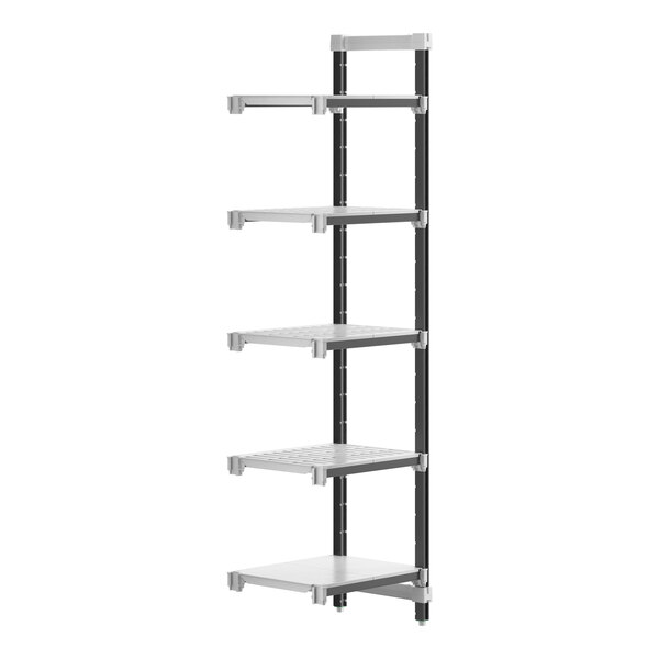 A Cambro Elements XTRA 5-shelf unit with a table on a white background.