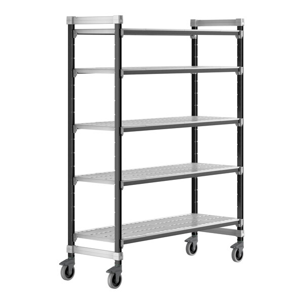 Cambro EXMU216078V5480 Camshelving® Elements XTRA Vented 5-Shelf Mobile Unit - 21'' x 60'' x 78''