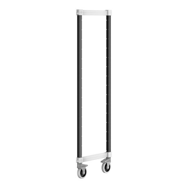 A black and white mobile post kit for Cambro Camshelving.