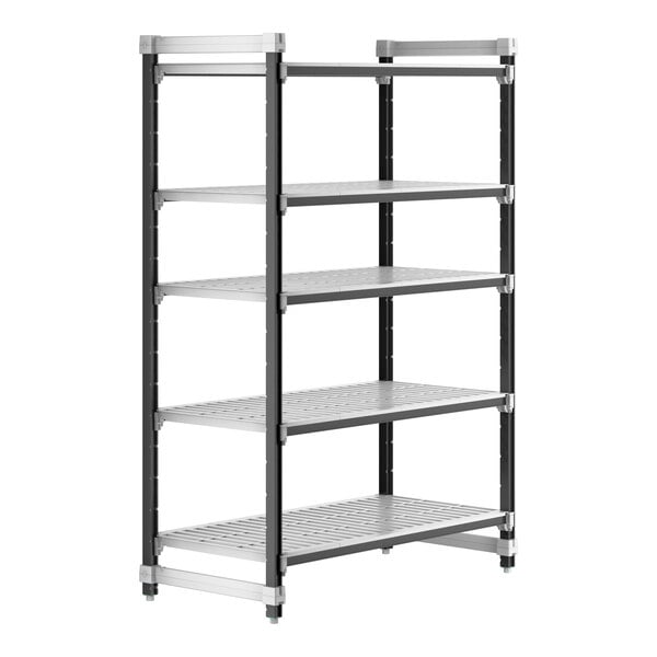 Cambro EXU244872V5480 Camshelving® Elements XTRA 5-Shelf Vented Starter Unit - 24'' x 48'' x 72''