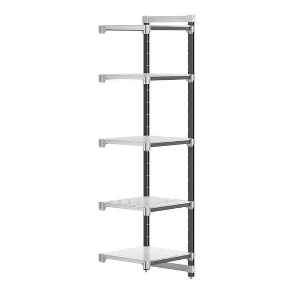 A Cambro Camshelving Elements XTRA 5-shelf combo add-on unit.
