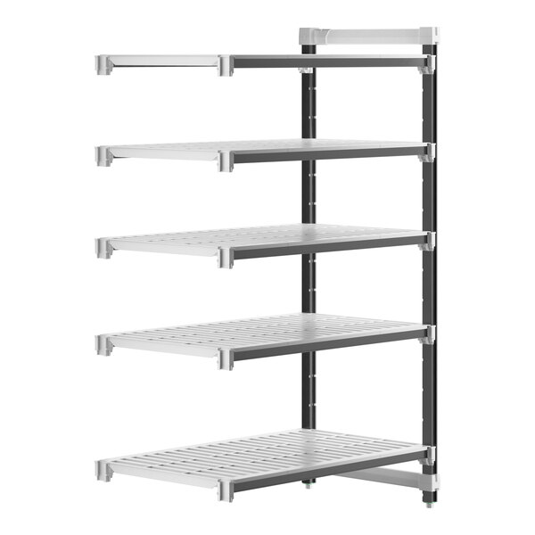 A white Cambro Elements XTRA 5-shelf vented add-on unit.