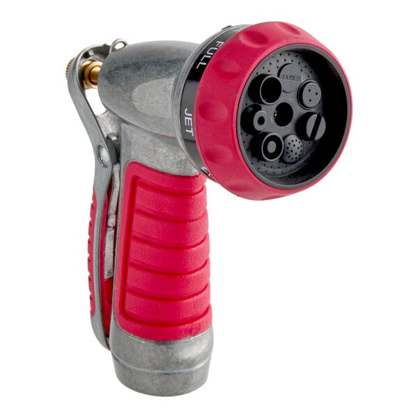 Chapin Die-Cast Metal 7-Way Premium Insulated Garden Spray Nozzle with Red Rubber Grip and Brass Flow Control Knob 4610