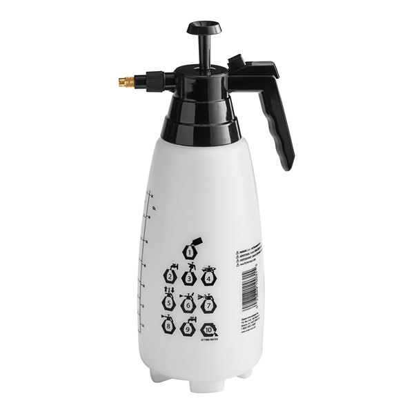 A white Chapin handheld sprayer with black handle.