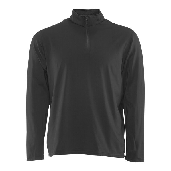 A black long sleeved RefrigiWear Flex-Wear top with a half zipper.