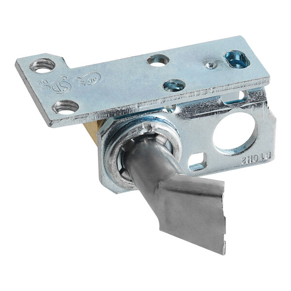 A metal piece with a hole in the middle, used for a Cooking Performance Group liquid propane oven.