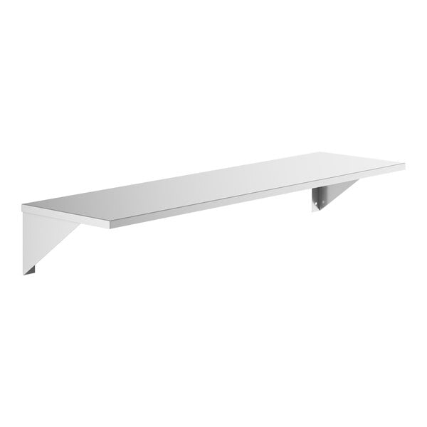 A white rectangular Lavex stainless steel wall mount shelf.