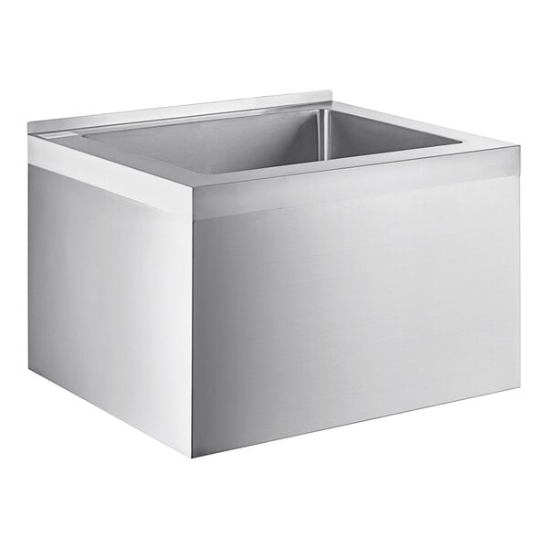 A Steelton stainless steel mop sink with one large compartment.