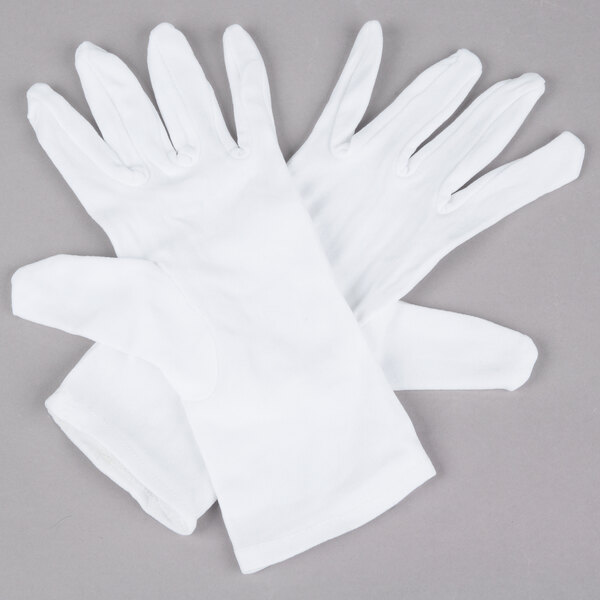 A pair of white Cordova Inspector's gloves.