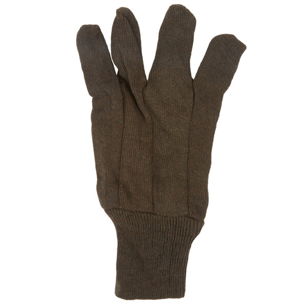 A brown Cordova jersey glove on a white background.