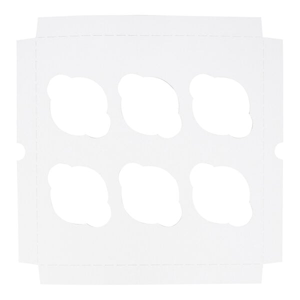 Baker's Lane Reversible Cupcake Insert for 10" x 10" Box - Standard - Holds 6 Cupcakes - 200/Case