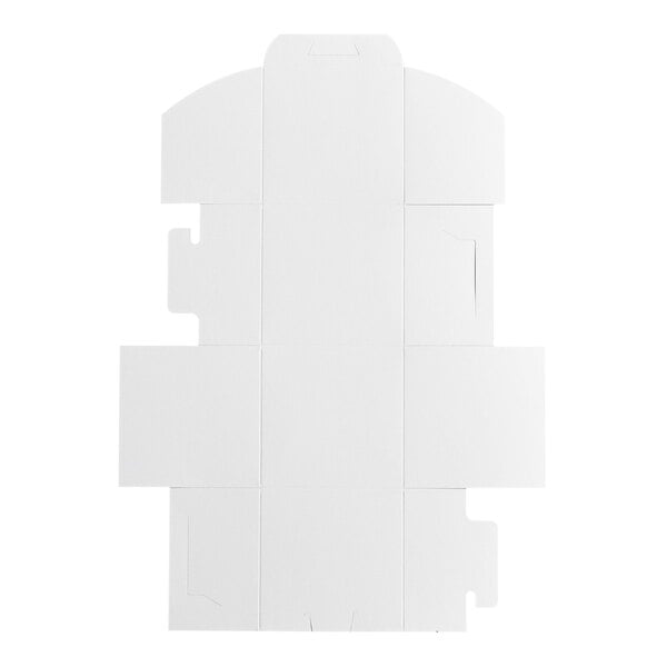 A white rectangular Baker's Mark cupcake box with four cut out squares.