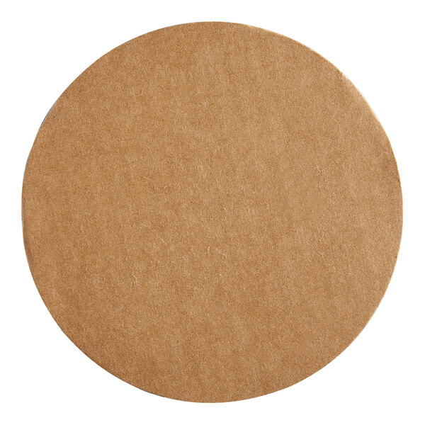 A round, brown, corrugated grease-resistant cake circle.
