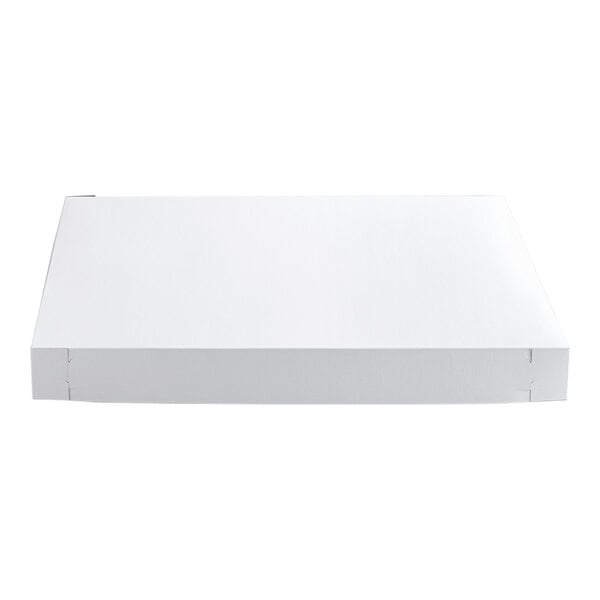 A plain white rectangular bakery box top designed for full sheet cakes.