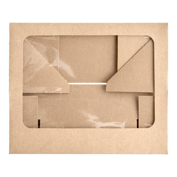Baker's Lane 9" x 4" x 3 1/2" Kraft Auto-Popup Window Donut / Bakery Box - 200/Bundle