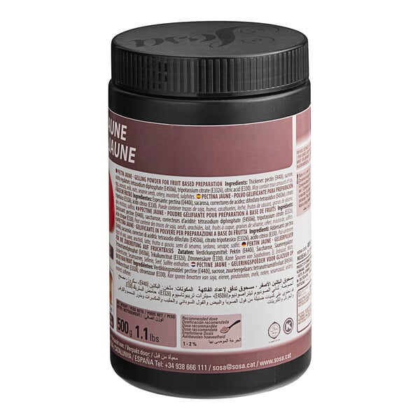 A black container of Sosa Jaune (Yellow) Pectin.