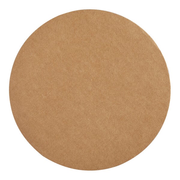 A round, brown, corrugated grease-resistant cake circle.