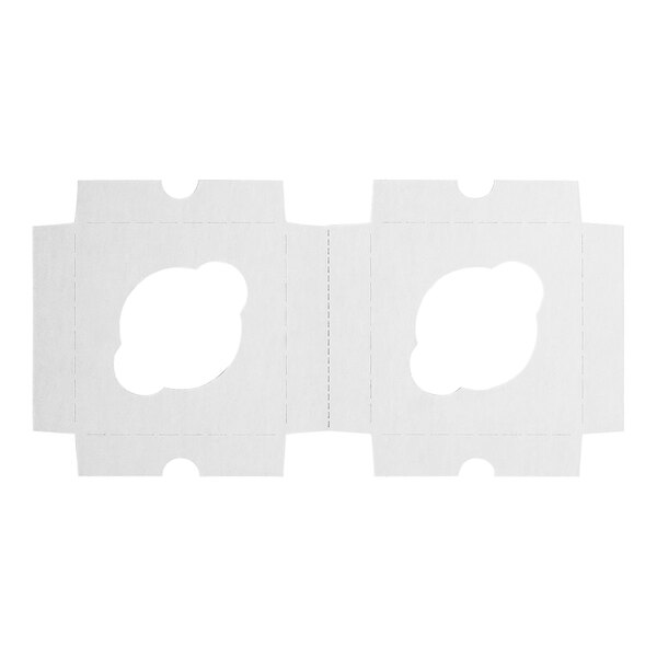 A white box with a cut out hole in the center.