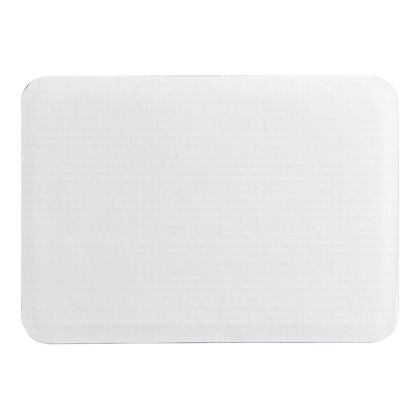 A rectangular white corrugated grease-resistant quarter sheet cake pad.