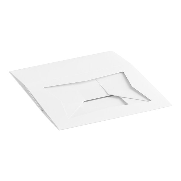 A white auto-popup bakery box with a clear window on top, designed for cakes, donuts, or pastries.