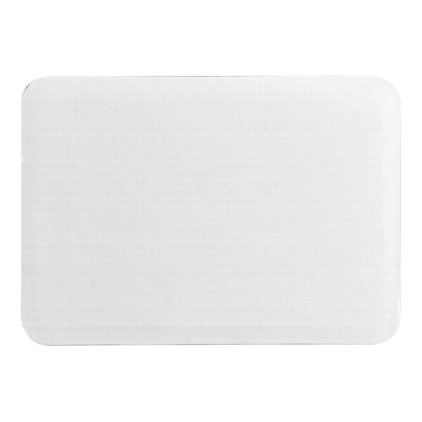 A rectangular white corrugated grease-resistant quarter sheet cake pad.