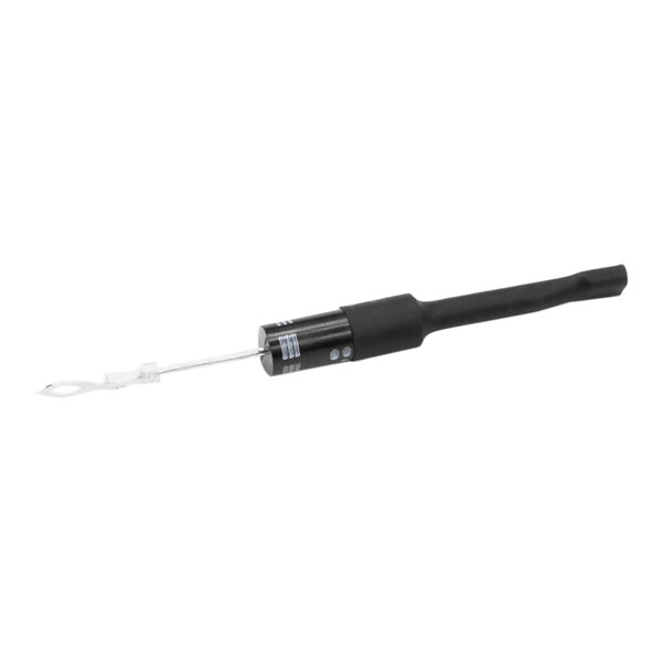 A black and silver diode with a white handle.