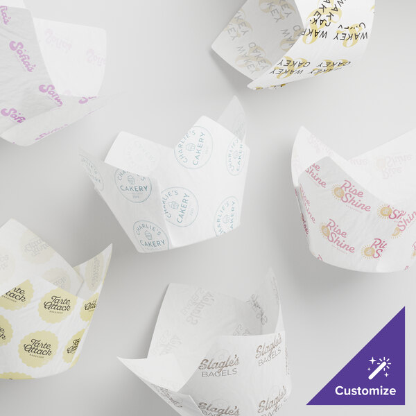 A group of white Baker's Lane tulip baking cups.