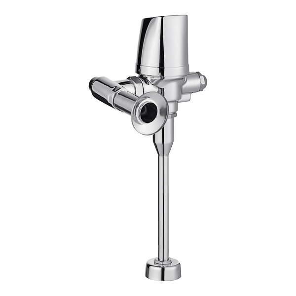 A silver metal Delta Faucet exposed solar sensor for urinals.