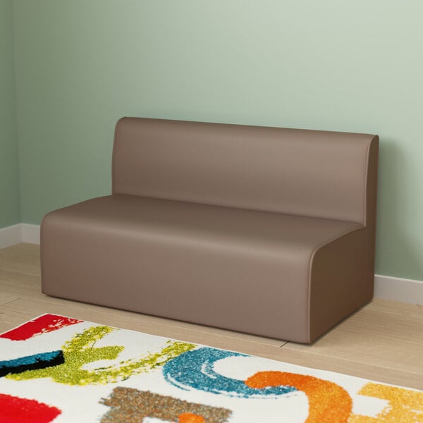 A brown Flash Furniture modular 2-seat sofa.