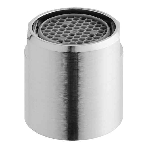 A silver metal Waterloo aerator for a faucet with a mesh screen.