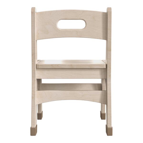 A Flash Furniture wooden classroom chair with a seat and back.