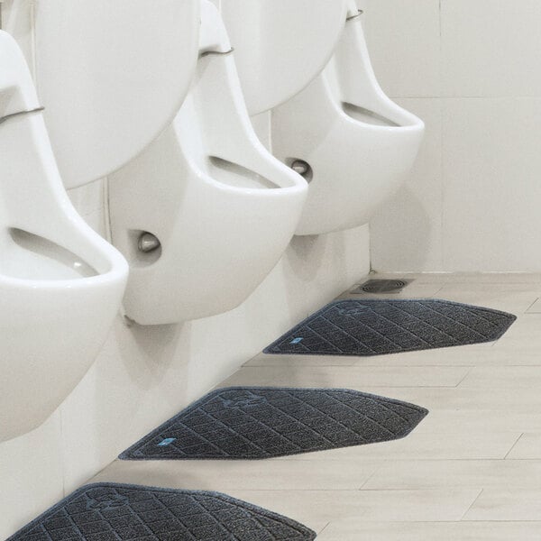 M+A Matting CleanShield 20 1/2" x 17 1/2" Charcoal Diamond Disposable Urinal Mat - 6/Case