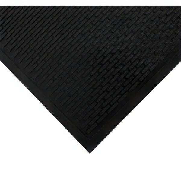 A black rubber rectangular mat with a black border.