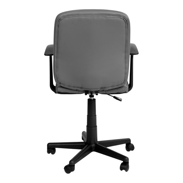 A Flash Furniture Clayton gray mid-back office chair with armrests and a black base.