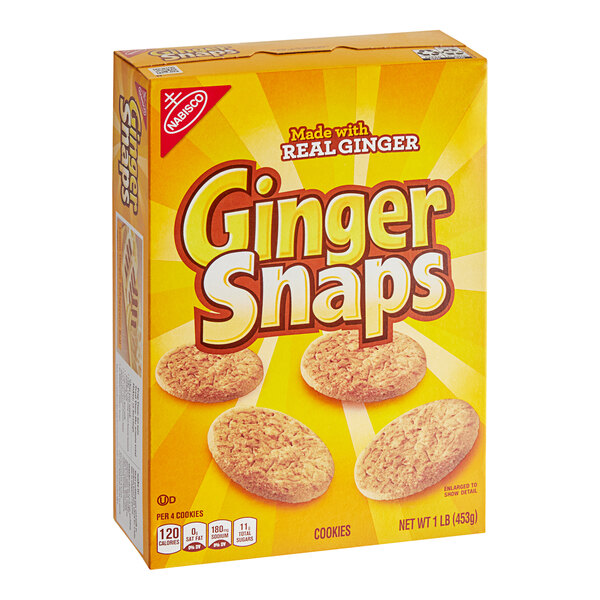 A white Nabisco box of ginger snaps cookies.