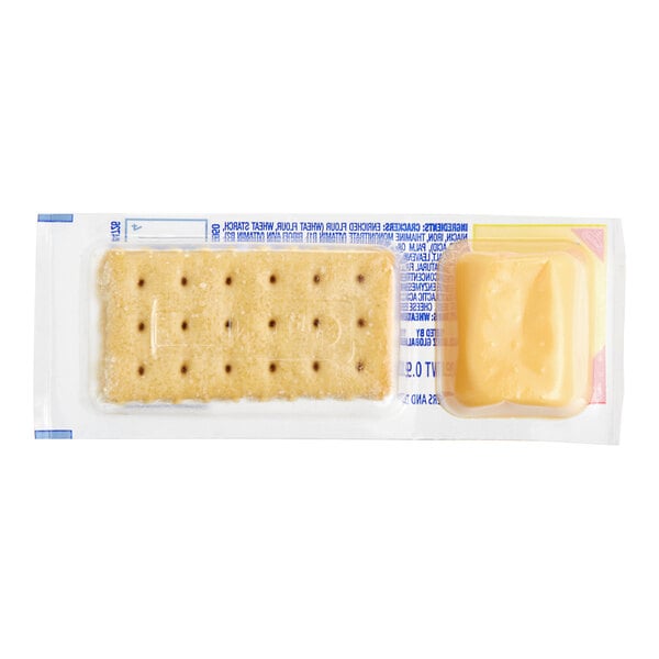 A Nabisco Ritz Handi-Snacks cracker in a package with cheese.