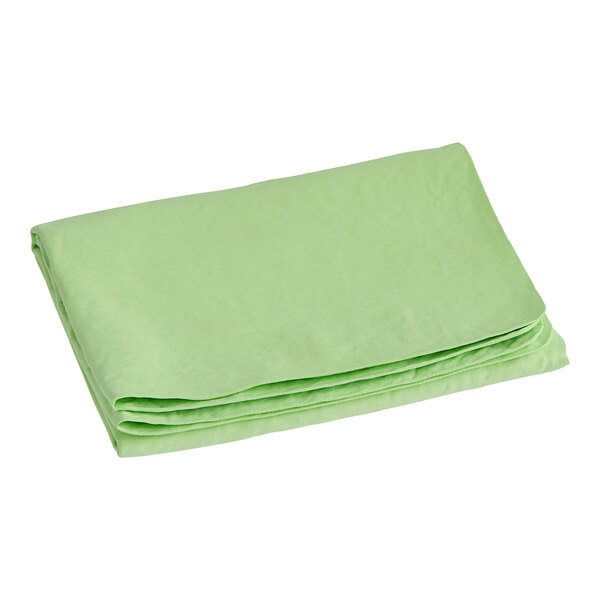 A stack of folded green Lavex Super-Absorbent Lime Cooling Towels on a white background.