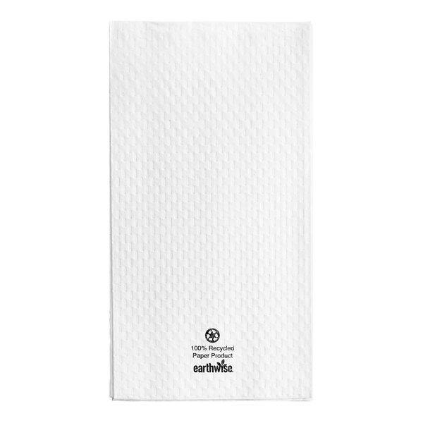 A white Earthwise 2-ply paper towel with black text on the label.