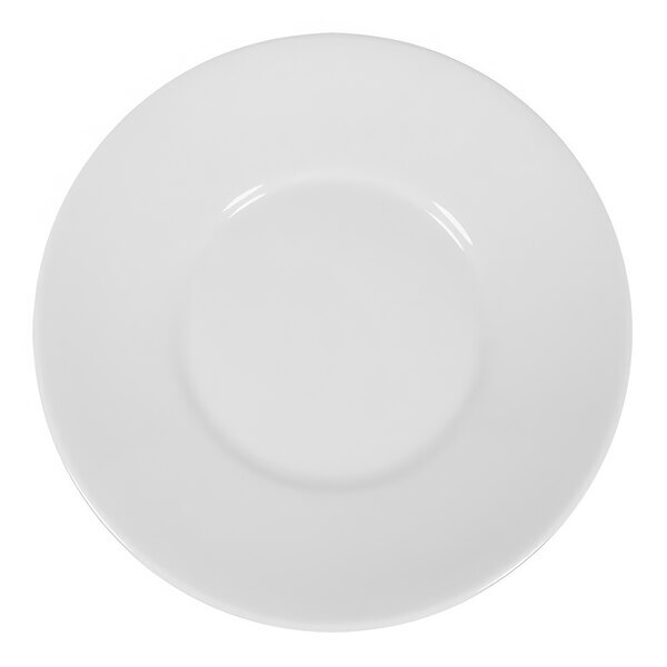 A white china bowl with a round edge.