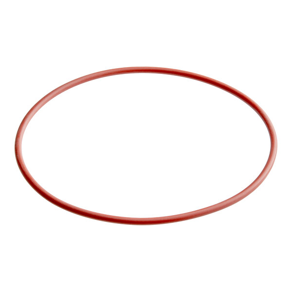 A red silicone gasket with a white background.