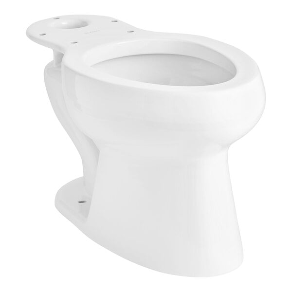 A white Sloan floor-mounted toilet bowl with the seat open.