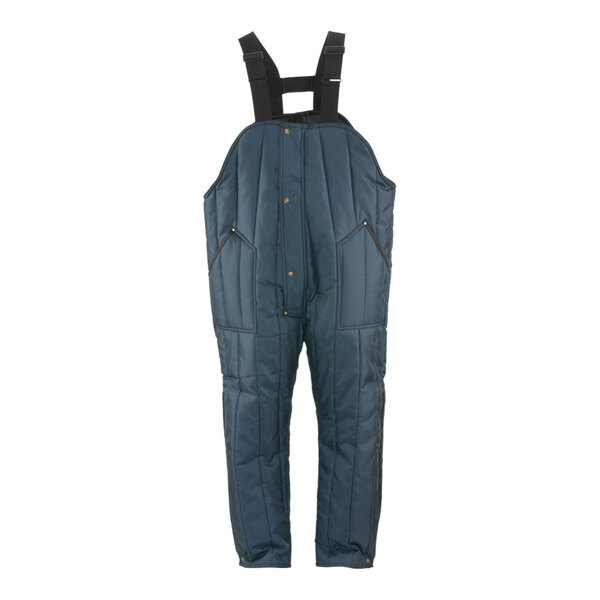 Refrigiwear blue high bib overalls with straps.