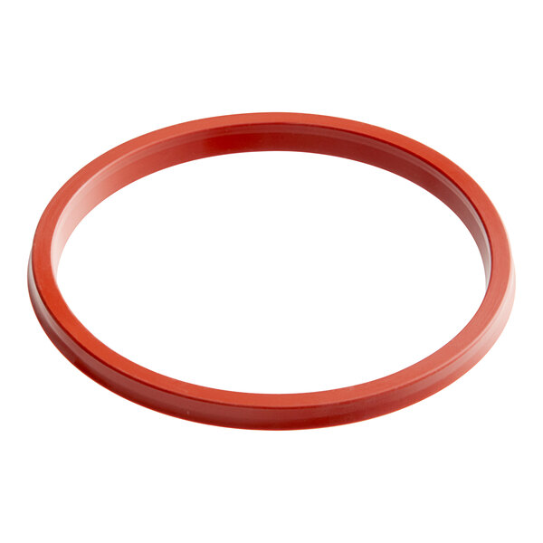 A red silicone gasket with a white background.