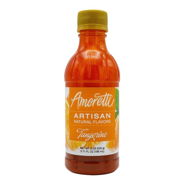 A bottle of Amoretti Tangerine Artisan Natural Flavor Paste.