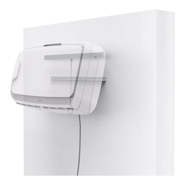 A white rectangular object with a wire attached to it.