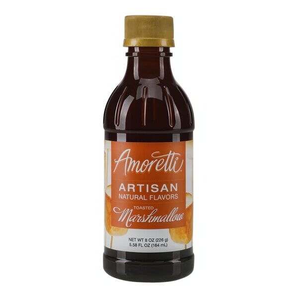 A bottle of Amoretti Toasted Marshmallow Artisan Natural Flavor Paste with a label.